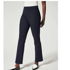 Spanx On The Go Kick Flare Pants Women Size Medium Navy Pull On 4-Way Stretch